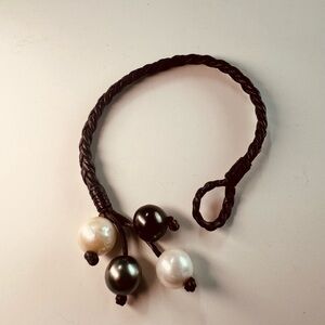 Vincent Peach Boho Tassel Bracelet | Freshwater & Tahitian